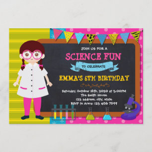 Invitation Une mignonne scientifique à l'invitation d'anniver