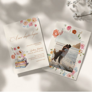 Invitation Une nouvelle étape commence Floral Photo de Baby S
