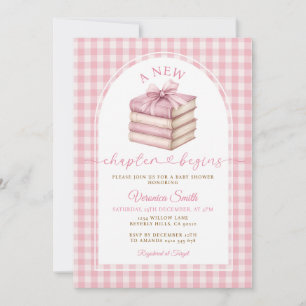 Invitation Une nouvelle étape commence Livre Baby Shower Rose
