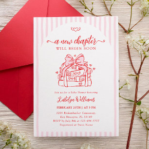 Invitation Une nouvelle étape Fête de bébé rose