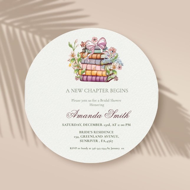 Invitation Une nouvelle Fête des mariées de livre de chapitre (Créateur téléchargé)