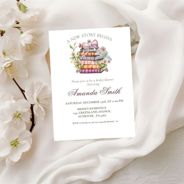 Invitation Une nouvelle Fête des mariées de livre de chapitre (Créateur téléchargé)