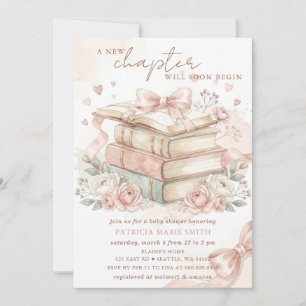 Invitation Une nouvelle histoire de chapitre livre Fille Baby