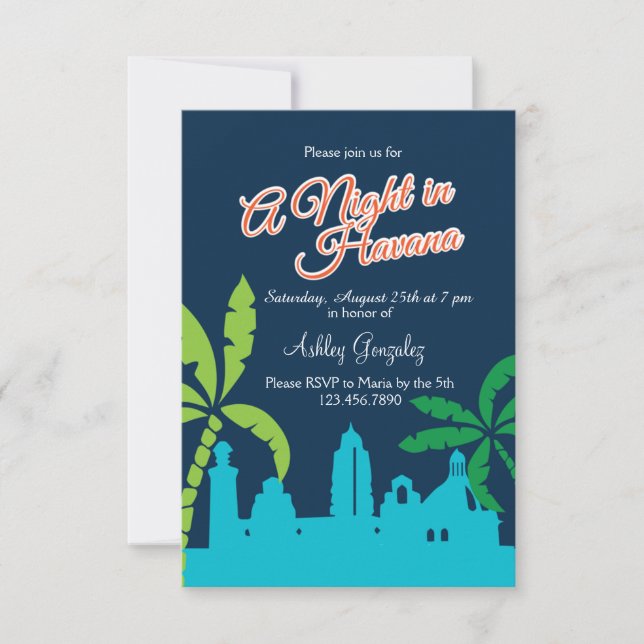 Invitation Une nuit à La Havane (Devant)