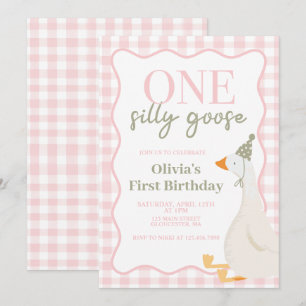 Invitation Une oie rose ridicule