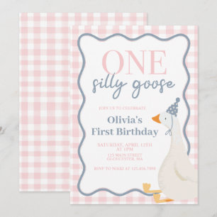 Invitation Une oie sotte rose