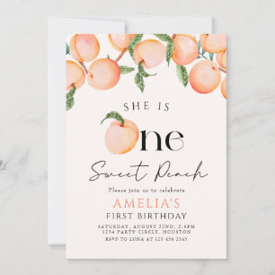 Invitation Une Pêche Douce Premier anniversaire