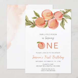 Invitation Une Pêche Douce Premier anniversaire