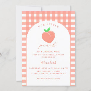 Invitation Une Pêche Douce Premier anniversaire
