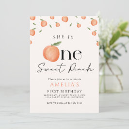 Invitation Une Pêche Douce Premier anniversaire