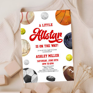 Invitation Une Petite Allstar Est En Route ! Baby shower spor
