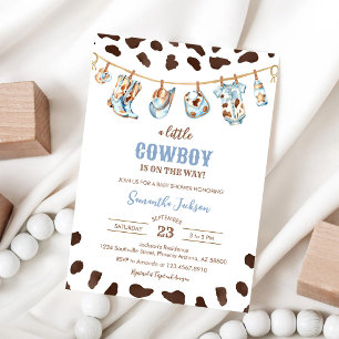 Invitation Une petite baby shower cow-boy rodeo Wild West 