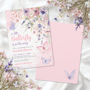 Invitation Une petite Baby Shower Fleur de Butterfly