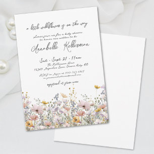 Invitation Une petite baby shower florale aux fleurs sauvages
