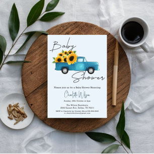 Invitation Une petite Baby Shower sur le thème du tournesol e