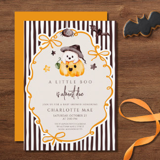 Invitation Une petite boo est presque due à Halloween Baby Sh
