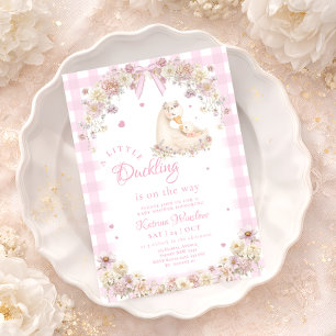 Invitation Une petite canette est en route Baby Shower
