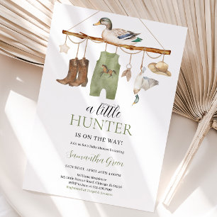 Invitation Une petite chasseur en route Baby Shower