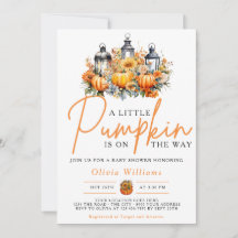 Une petite citrouille automne floral Baby Shower