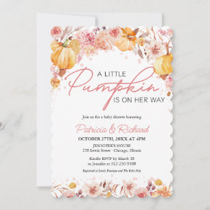 Invitation Une petite citrouille est en route Baby Shower