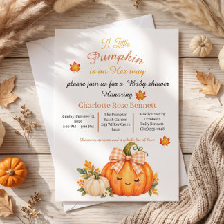 Invitation Une petite citrouille est en route Baby Shower