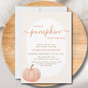 Invitation Une petite citrouille est en route Baby Shower d'a