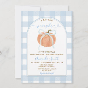 Invitation Une petite citrouille est en route Fête de bébé bl