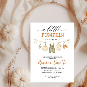 Invitation Une petite citrouille est en route Fête de bébé d'
