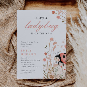 Invitation Une Petite coccinelle Sur Le Chemin Du Baby shower