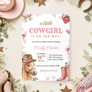 Invitation Une Petite Cow-Girl Est En Route Baby Shower
