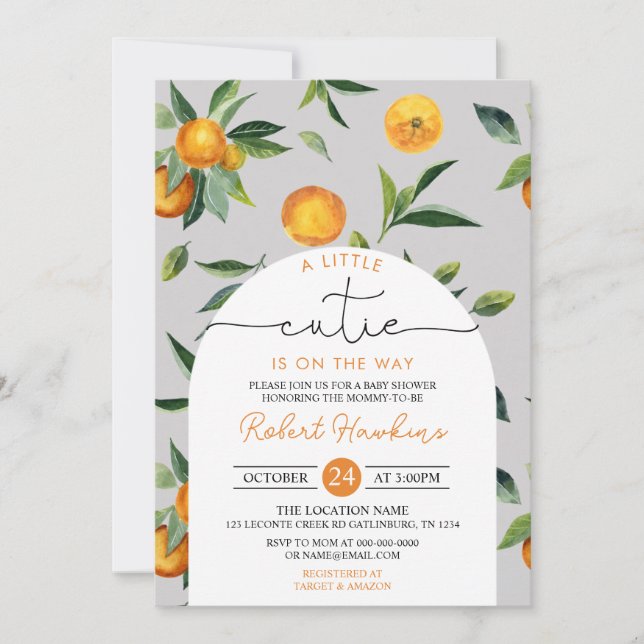 Invitation Une petite croûte est sur le chemin Baby shower In (Devant)