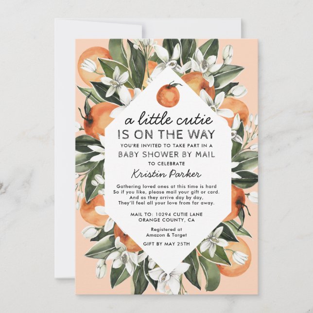 Invitation Une petite croûte est sur le chemin Baby shower pa (Devant)