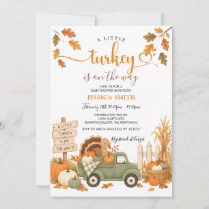 Invitation Une petite dinde arrive Baby Shower Automne