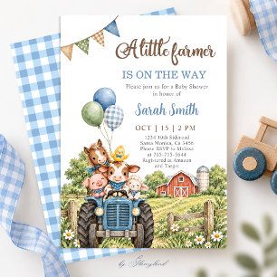 Invitation Une petite douche de bébé agriculteur garçon