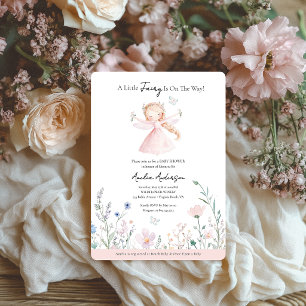 Invitation Une petite fée est sur le chemin Blush Pink