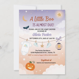 Invitation Une petite fée Halloween Baby Shower - Bébé d'Auto