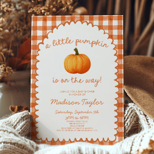 Invitation Une petite fête bébé automne orange fantaisiste Ci