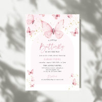 Une petite fête bébé papillon rose or