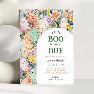 Invitation Une petite fête colorée florale Halloween Baby Sho