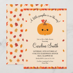 Invitation Une petite fête de bébé automne citrouille