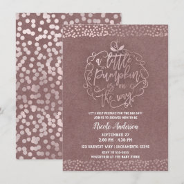 Invitation Une petite fête de bébé Rose Gold automnale citrou