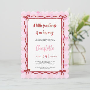 Invitation Une petite fête de douche de bébé coquette chérie 