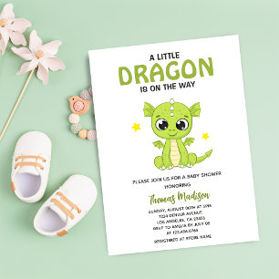 Invitation Une petite fête de dragon mignon pour un bébé garç