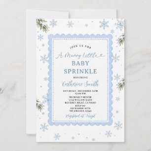 Invitation Une petite fête pour bébé, flocon de neige bleu hi