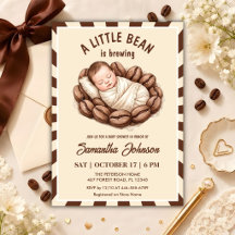 Une petite fève prépare un café Baby Shower