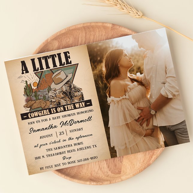 Invitation Une petite fille Baby shower Western Girl Photo (Créateur téléchargé)