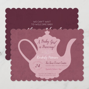 Invitation Une petite fille brasse le Baby shower du Tea Part