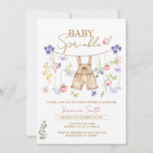 Invitation Une petite fille Fleur Sauvage Baby Sprinkle