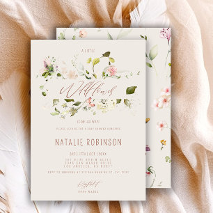 Invitation Une petite fleur sauvage est en route Fête prénata