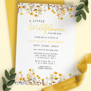 Invitation Une Petite Fleur Sauvage Est En Route Fête Prénata